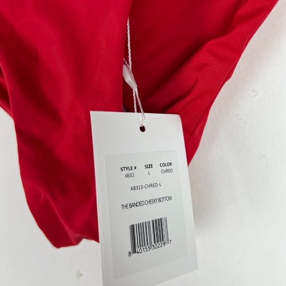 NWT Andie Swim The Banded Cheeky Flat Bottom Bikini Cherry Red Size Large L NEW - Picture 6 of 11